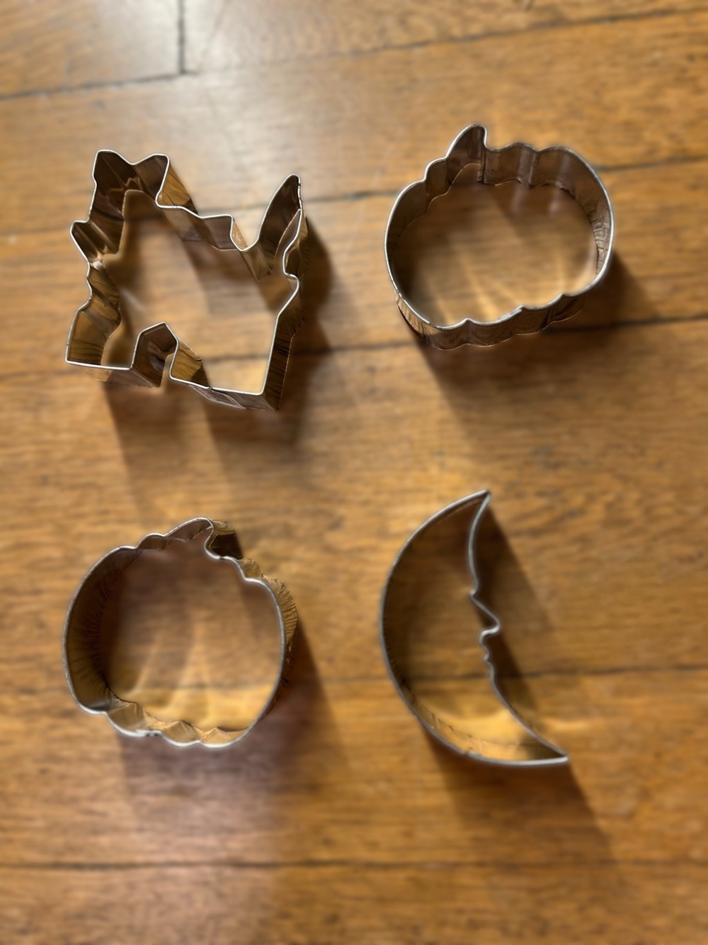 Halloween Cookie Cutter Set - Silver Pumpkin & Moon Shapes